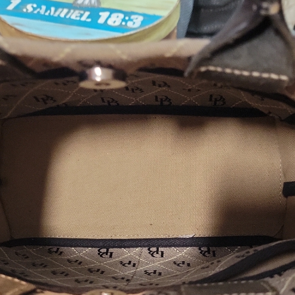 Dooney & Bourke Tan and Black Tote Bag - Picture 2 of 5